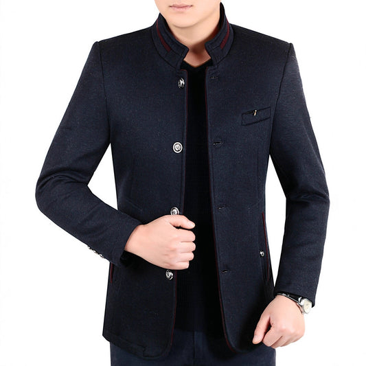 New AutumnWinter Men's Business-Style Fashion Wool Jacket