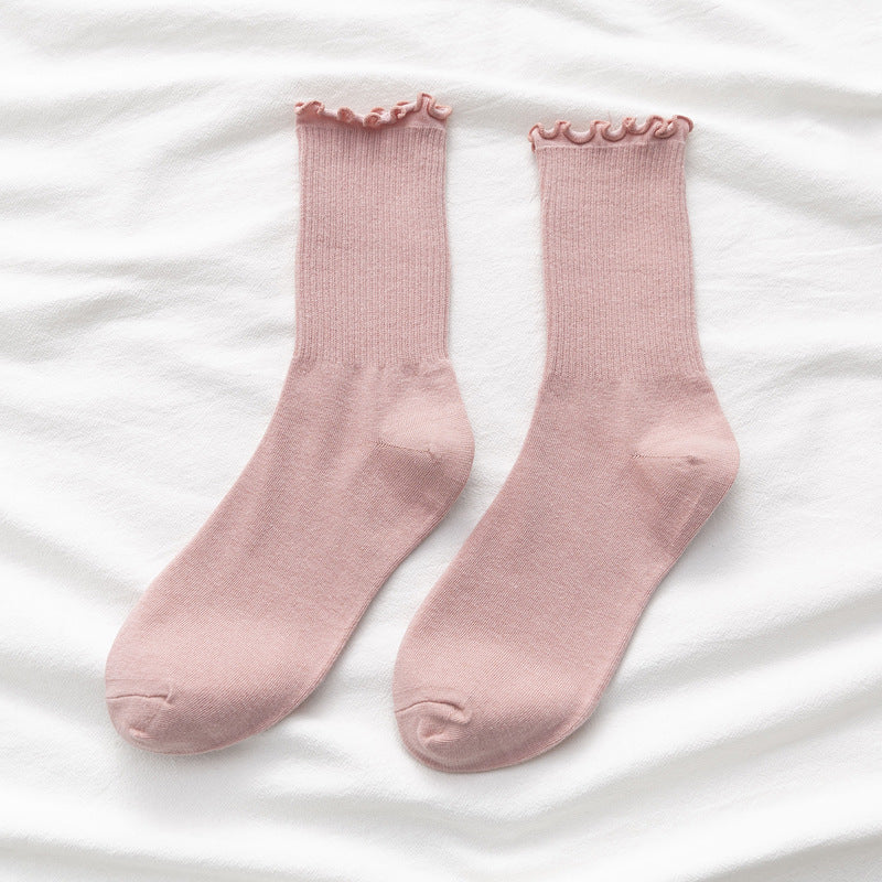 Summer Wooden Ear Mid-calf Length Loose Socks