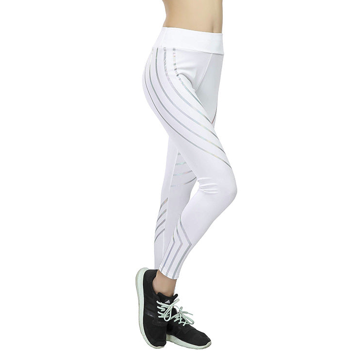 Europæiske skønhedstræning yogabukser med laserprint, slanke sportsleggings