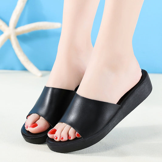 Korean Student Flat-bottomed Fairy Style Platform Slippers
