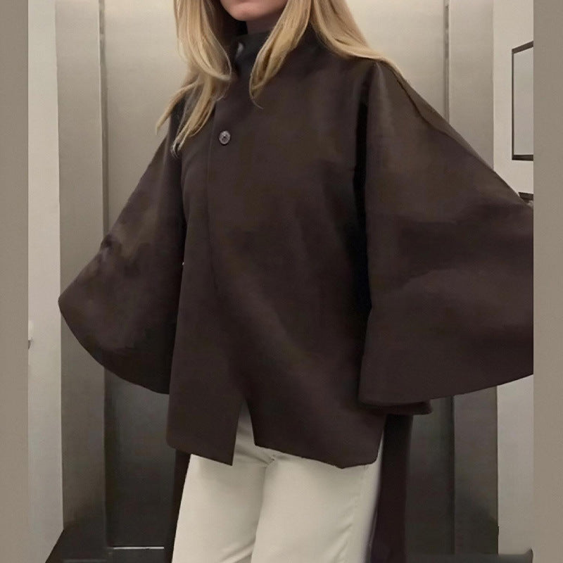 Women's Fashion Loose Lapel Bathrobe Belt Coat