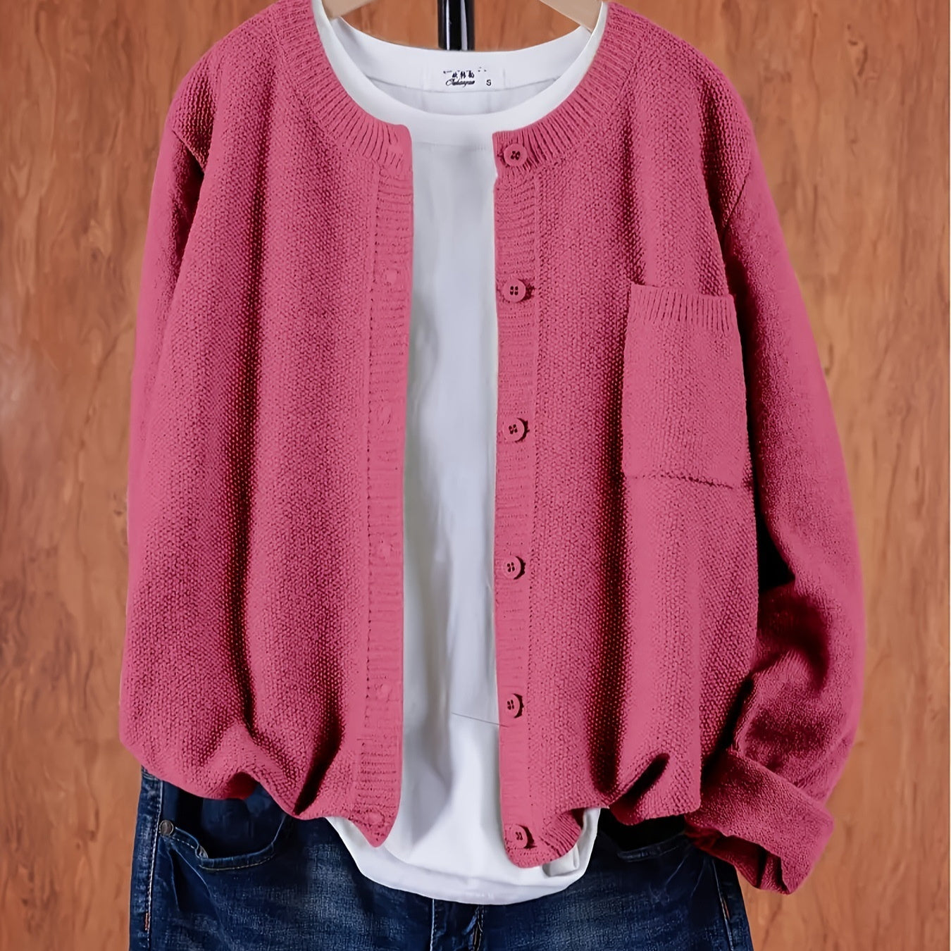 Pure Color Warm Keeping Knitted Cardigan For Women