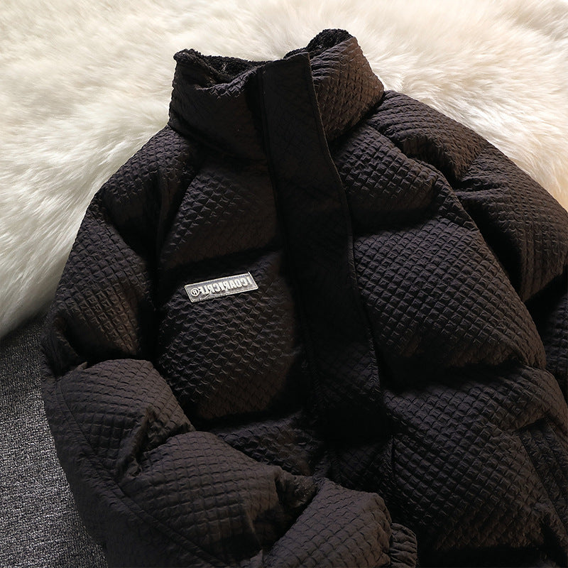 Men's Loose Stand-collar American Retro Waffle Cotton Coat