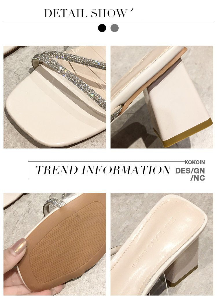 Korean Style Simple Fashion Transparent Sandals And Slippers