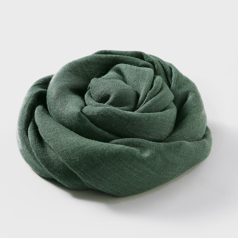 Women's Fashion Artistic Solid Color Cotton And Linen Scarf