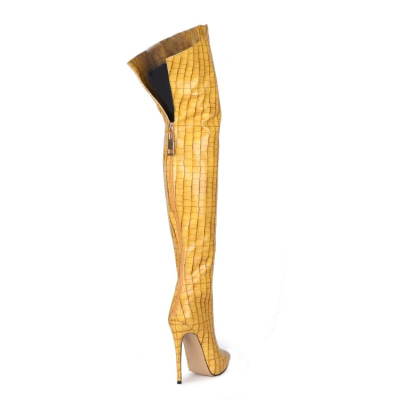 Paris Catwalk Stiletto and Pointed High-Heeled Long-Tube Over-The-Knee Catwalk Boots