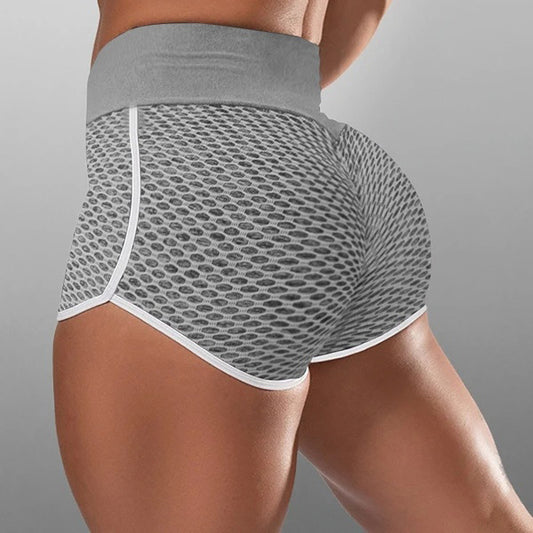 Jacquard high-waist hip-wrapped running shorts