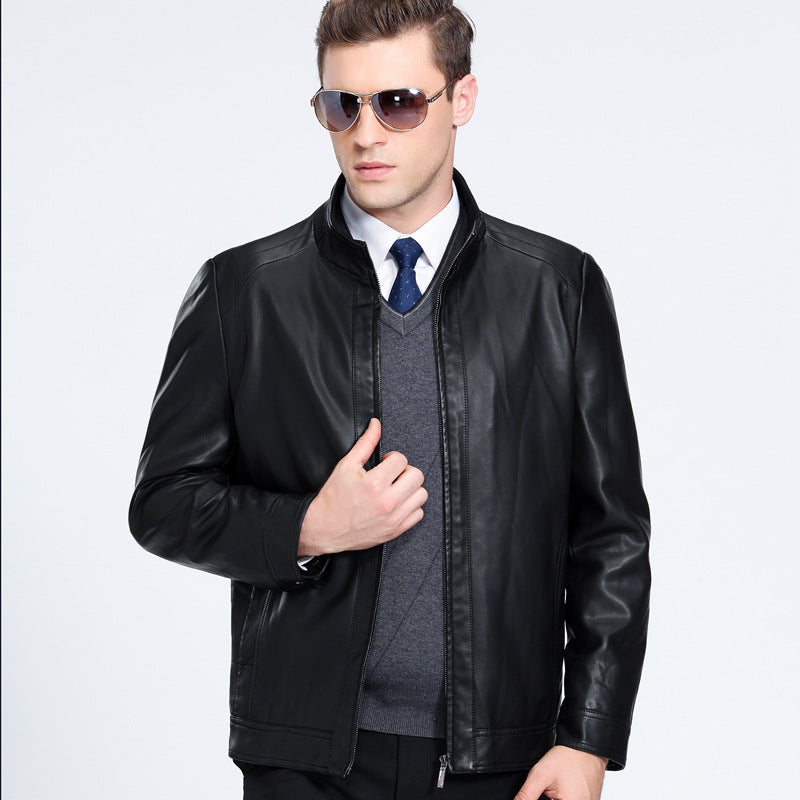 Sheepskin spring and autumn Lapel leather jacket