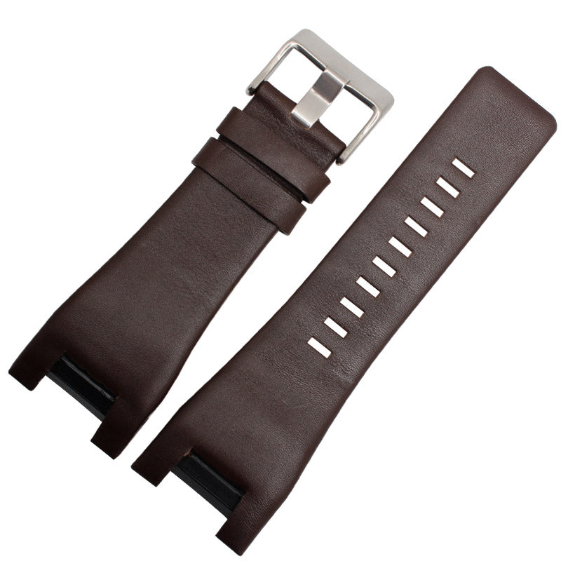 Lychee-grain cowhide notch plain strap