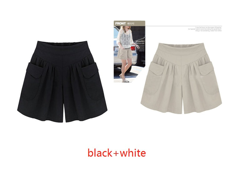 Plus gødnings XL kvinders fedt mm løse shorts sommer afslappet elastisk talje brede ben var tynde hotpants
