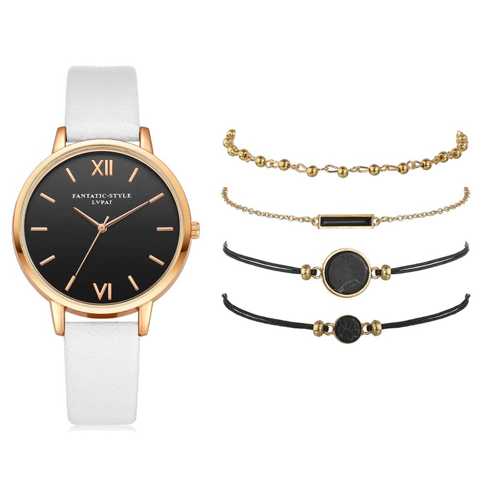 Simple ladies watch PU strap alloy quartz watch