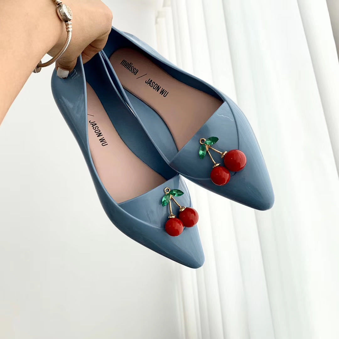 Fashion Pointed Cherry Jelly Women's Shoes Flat