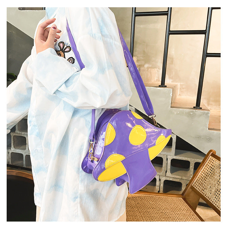 Fashion Creative Mushroom Stitching Crossbody Bag