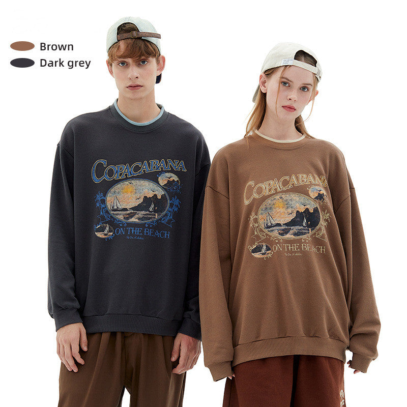 Japansk Retro Niche Design Rundhalset Sweater Par Tøj