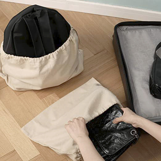 Luxury Dustproof  Suede Drawstring Bundle Buggy Bag