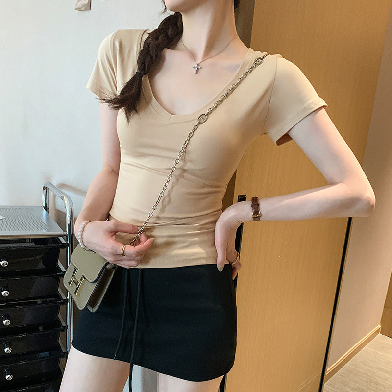 Crew-neck Slim-fit Short-sleeve T-shirt