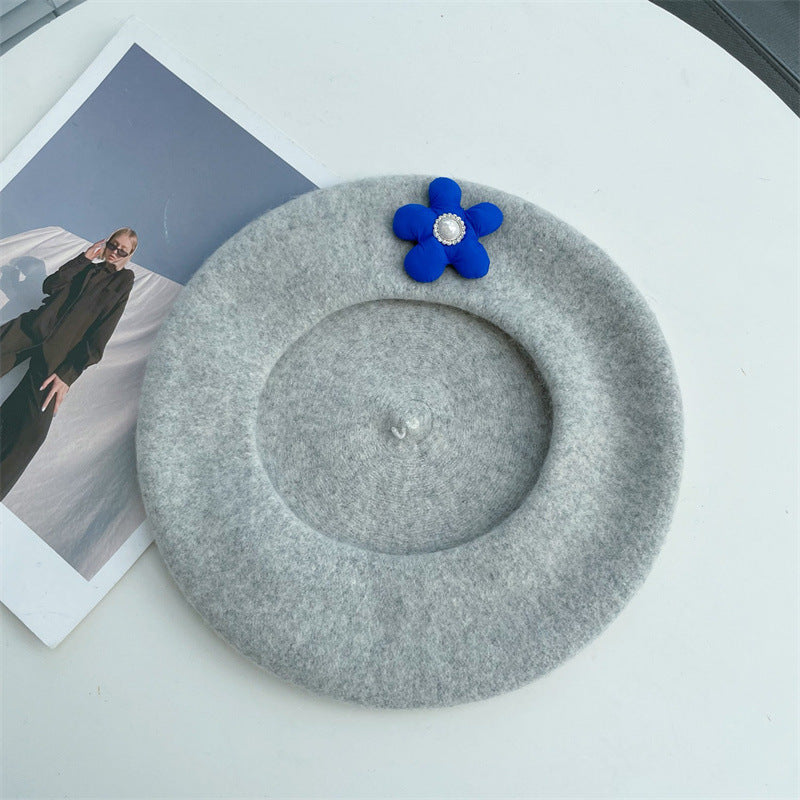 Ladies Fashion Sweet Patch Floral Beret