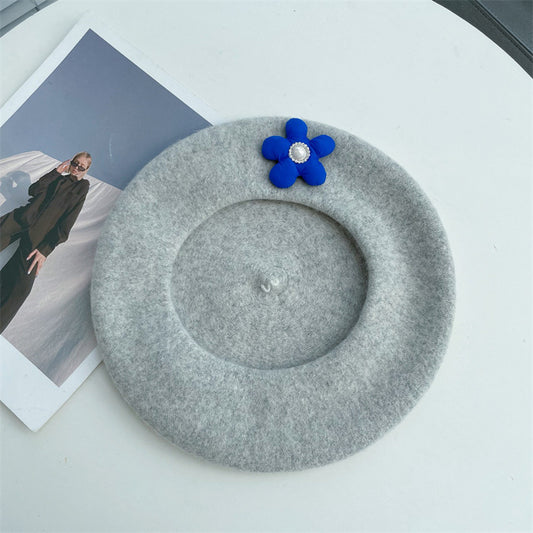 Ladies Fashion Sweet Patch Floral Beret