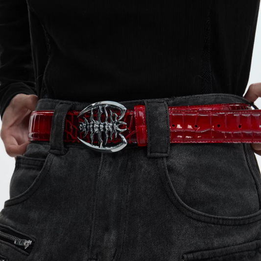 Kraftig Ribbet Metalspænde Nichebælte