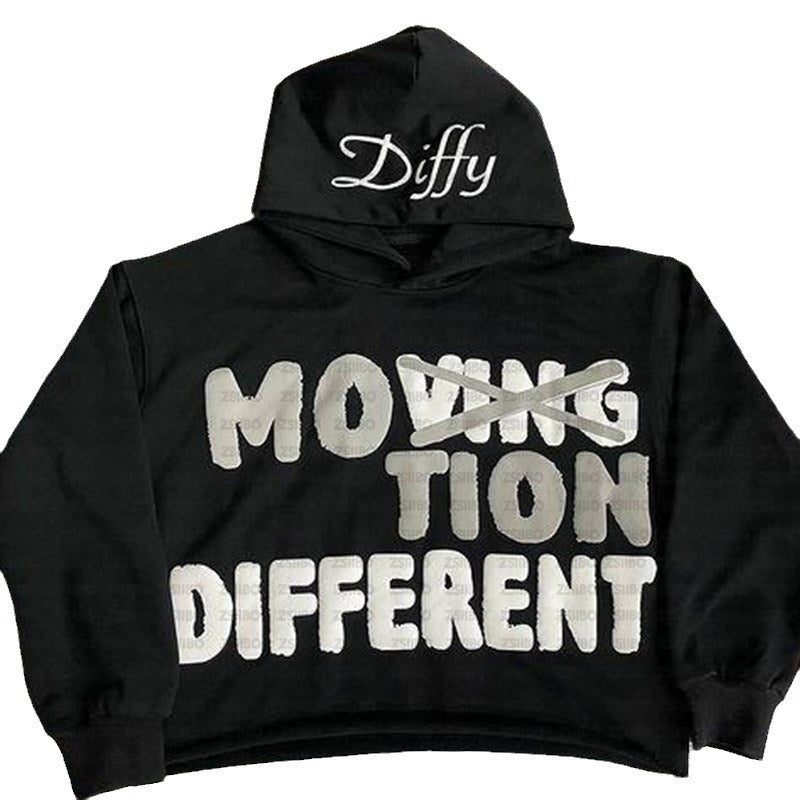 Hip Hop Gothic Style Hoodie Letter Print Sweatshirt