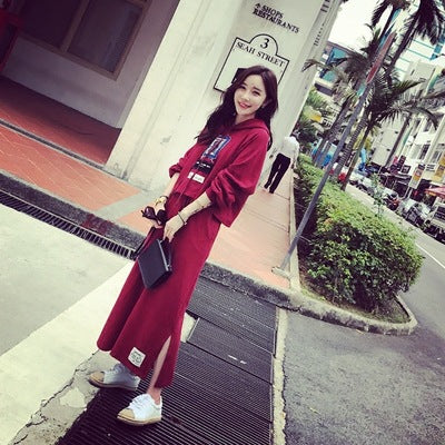 Springautumn Midi Dress Two Piece Set