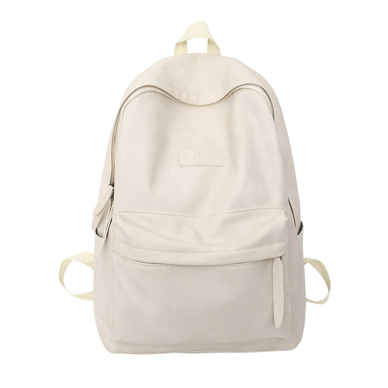 Solid Color Large Capacity Student Backpack