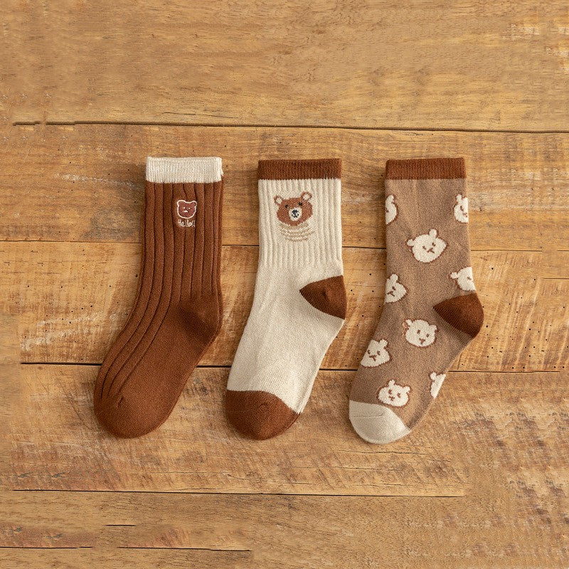 Children's Cartoon Wool Medium Tube Socks