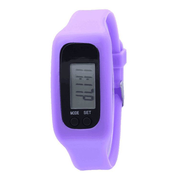 Student sports silicone pedometer LCD bracelet watch