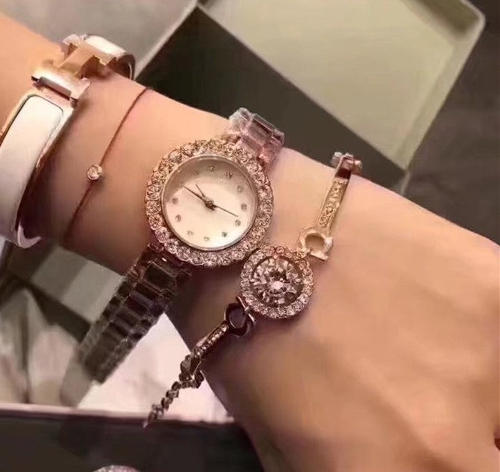 Quartz steel strap ladies watch