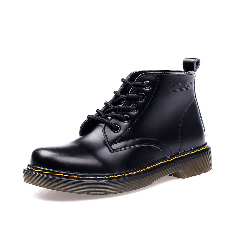 Women's Leather Short Boots With Thick Heels