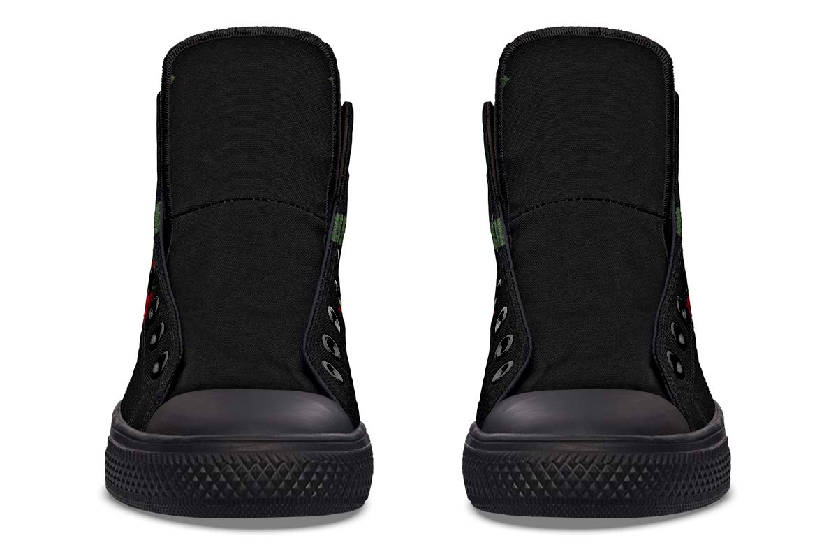 Men's And Women's Fashion Color Printing High-top Canvas Shoes