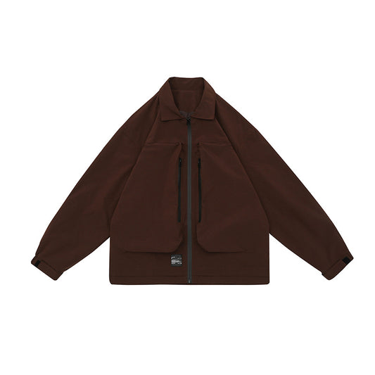 Men's And Women's Fashion Polo Collar Retro Outdoor Jacket