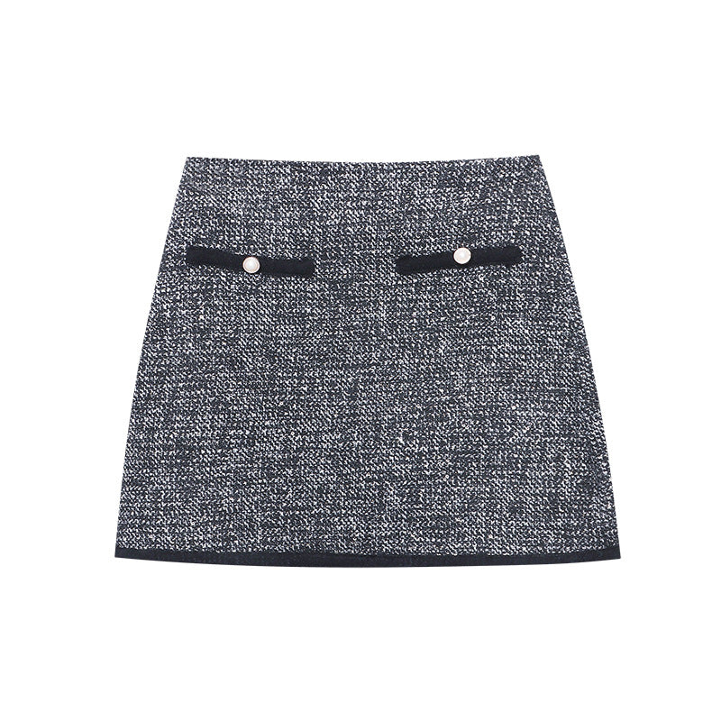 High-end Stylish French Style Classic Style A- Line Temperament Skirt