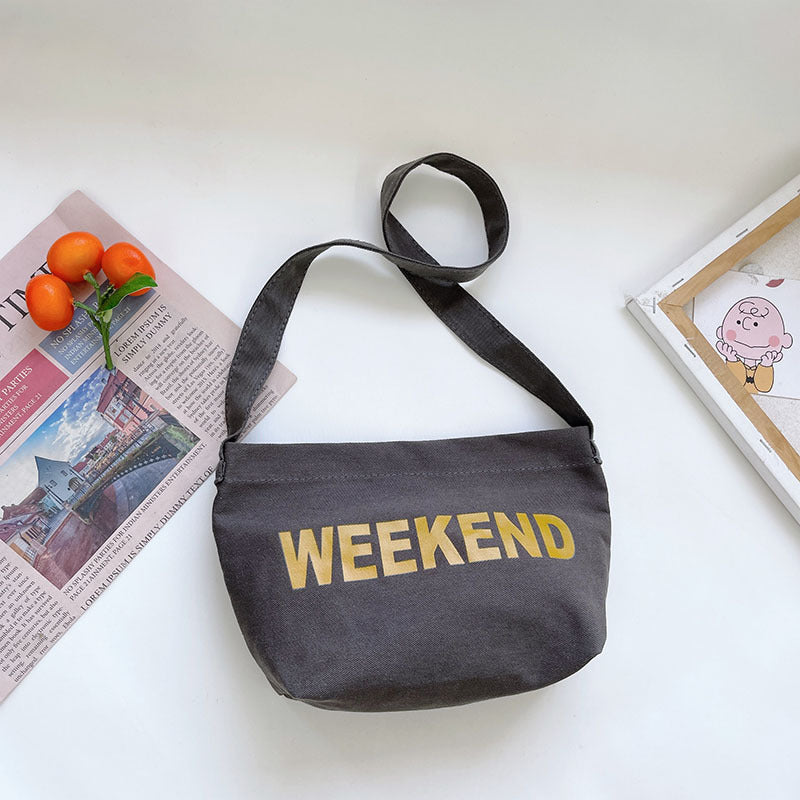 Crossbody Accessories English Letters Cloth Bag