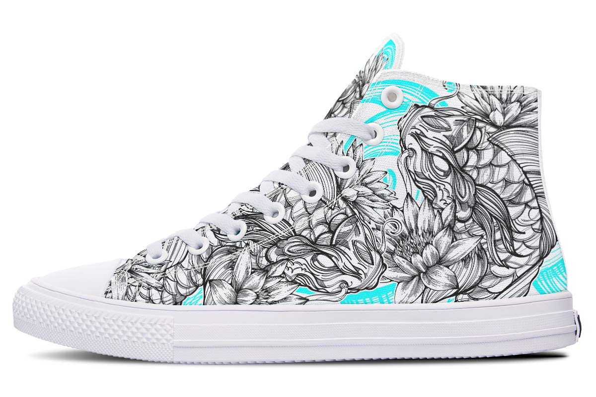 Men's And Women's Fashion Color Printing High-top Canvas Shoes