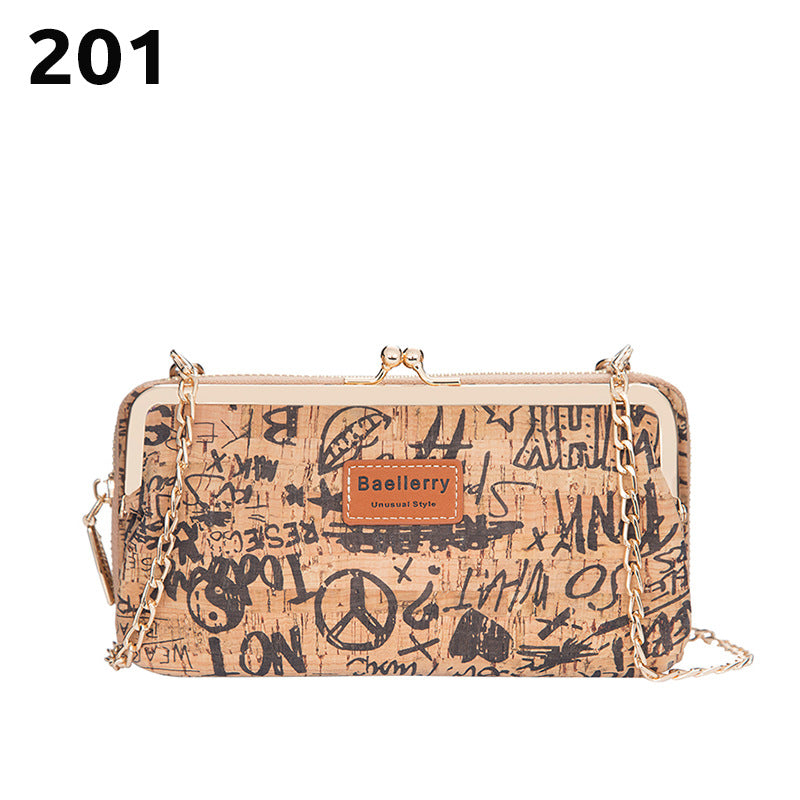 Women's Fashion Cross Section Print Multifunctional Zipper Shoulder Crossbody Bag