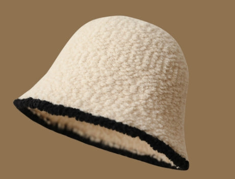 Lamb Roll Color Matching Basin Cap Feminine Temperament
