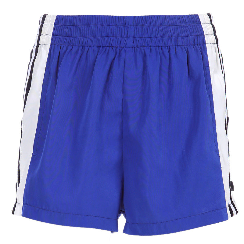 Wide leg shorts female summer new foreign trade Amazon hot thin section four-button buckle split casual sports hot pants