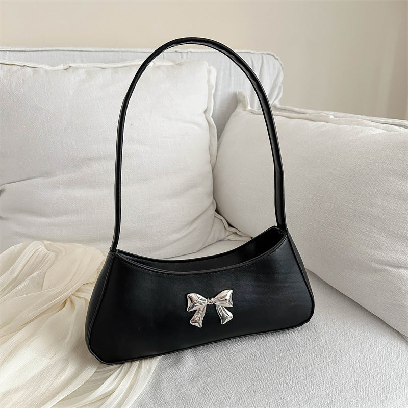 Texture Minimalist Underarm Elegant Bow Shoulder Bag