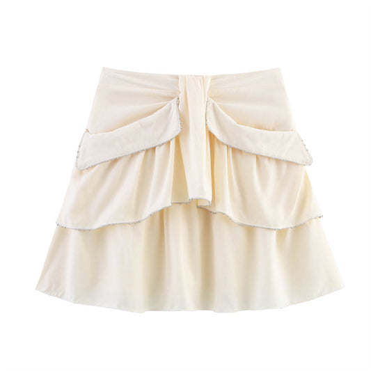 European And American Fashion Sexy Hot Girl Laminated Decoration Short Skirt