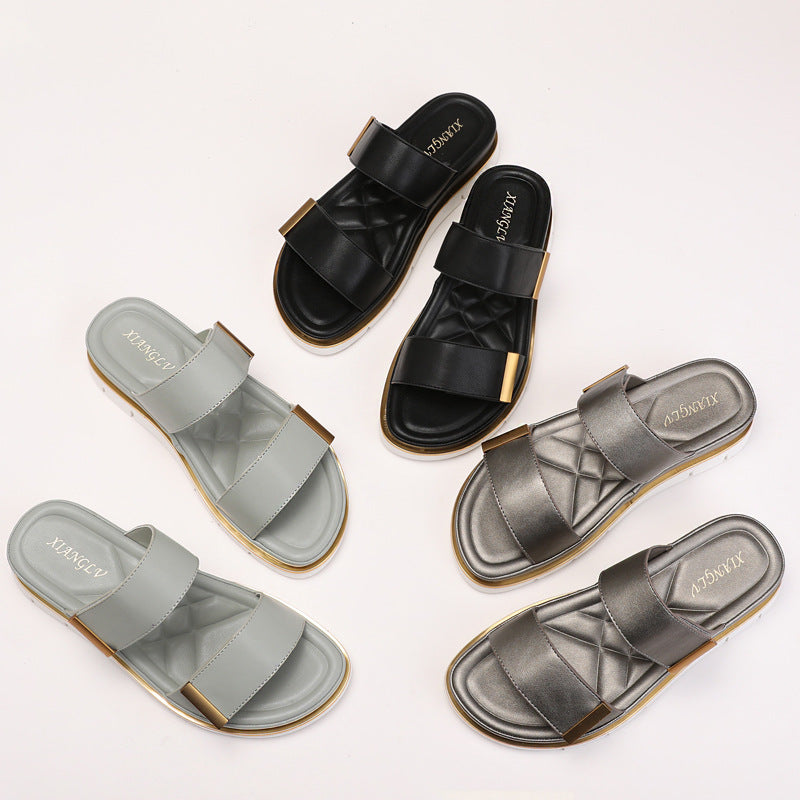 Platform Slippers Velcro Fashion Women