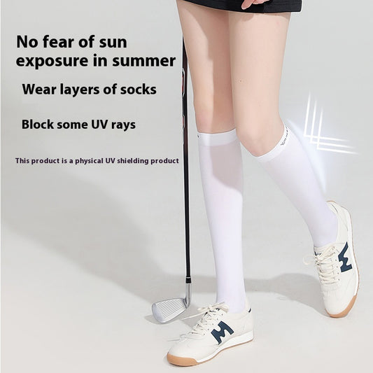 Women's Ice Silk Sun Protection High Tube Sports Stockings