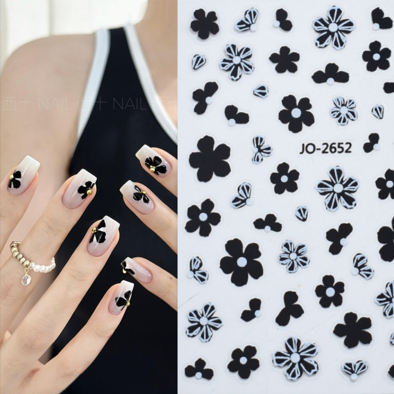 Camellia 5d Relief Nail Sticker Stereo Ornament