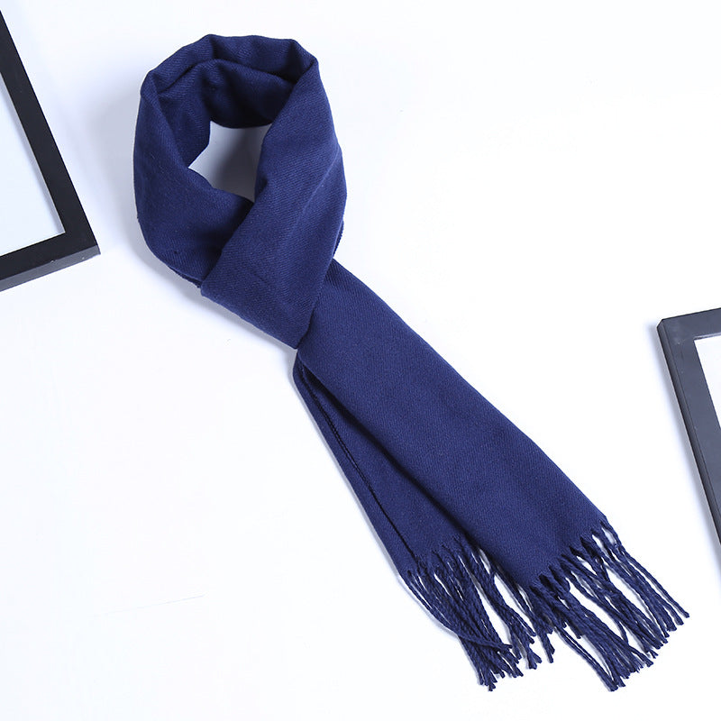 Pure color men's autumn and winter scarf