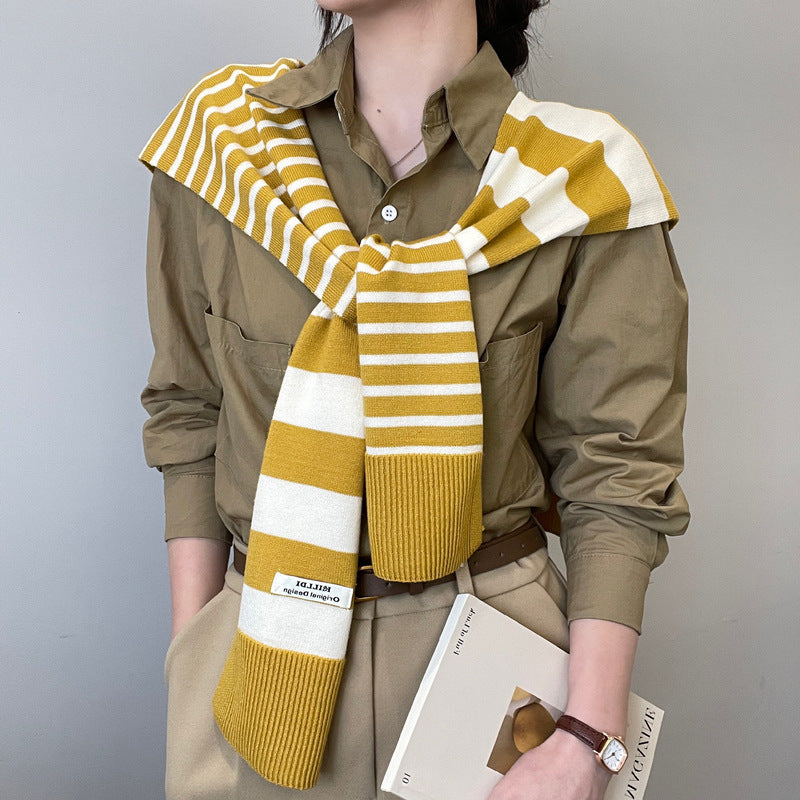 Women's Outer Wear High-grade Matching Shirt Knitted Scarf