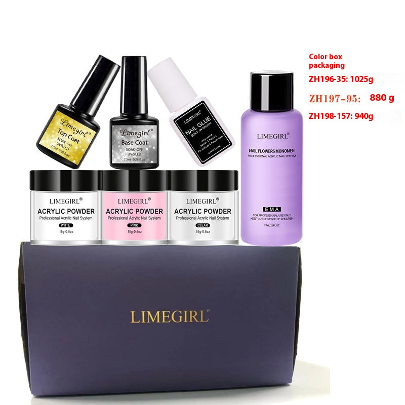 Acrylic Powder Crystal Liquid White French Nail Tip 42 Colors Dance Suits Bottom Rubber Seal Layers