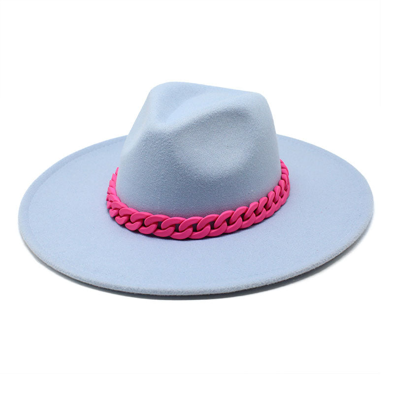 Men's And Women's Large Brim Wool Top Hat