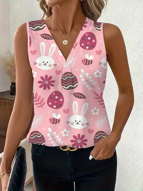 Women's Versatile Minimalist Printed Vest