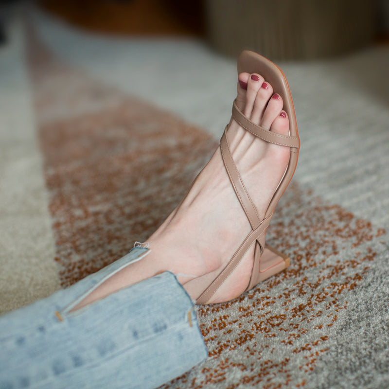 French Thick-heeled Sandals Women's Summer Mid-heel New All-match