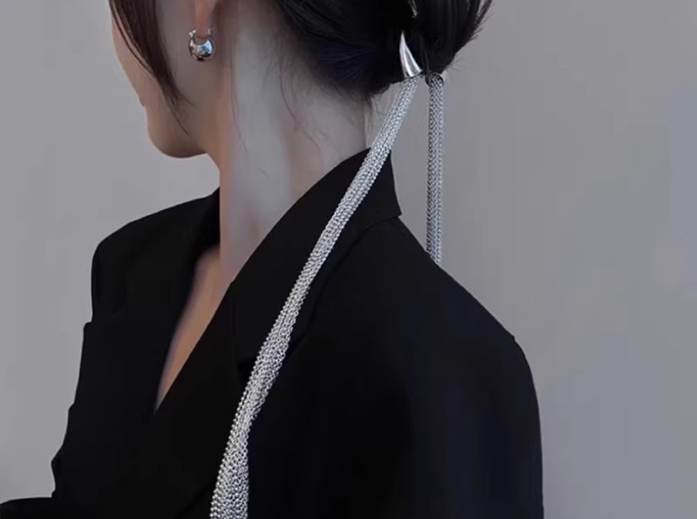 Baihua Silver Metal High Hole Long Tail Chain Hair A